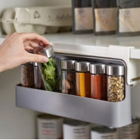 Описание Полка-органайзер для хранения специй подвесная с 6 баночками  Набор емкостей для специй