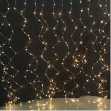 Гірлянда водоспад-штора 3 метри * 3 метри на гачках з пультом керування жовтий від USB AT-14-1