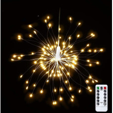 Світлодіодна підвісна гірлянда Феєрверк на 50 ниток з пультом Жовтий