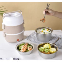 Ланч-бокс трехсекционный из нержавеющей стали