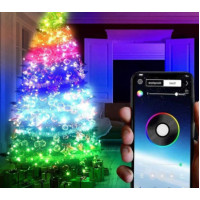 Светодиодная гирлянда управления с телефона 10 метров реакция на звук, управление телефоном + Пульт