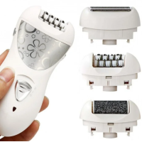 Електричний епілятор пемза Gemei GM 3061 4 в 1 з пилочкою для ніг білий