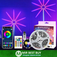 Світлодіодна стрічка Феєрверк RGB 5050 USB 5V з пультом і Bluetooth, декоративне підсвічування