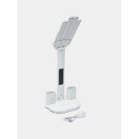 Лампа настольная с 4-ю плафононами, RGB подсветкой, часами и вентилятором.