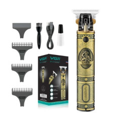Машинка для стрижки волос и бороды VGR V-085 Voyager Триммер окантовальная профессиональная триммер для разной длины с 3 насадками