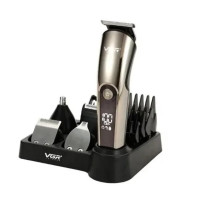 Машинка для стрижки волосся і бороди акумуляторна 11 в 1 VGR V-107 з дисплеєм