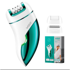 Эпилятор женский аккумуляторный 3 насадки VGR V-731, зеленый