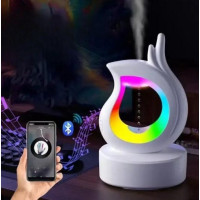 Портативный ночник-увлажнитель воздуха антигравитация с RGB-подсветкой и Bluetooth-динамиком, многофункциональный ночник-колонка Белый RYK-980