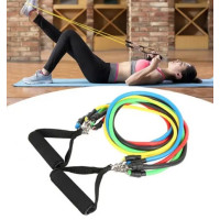  Набор трубчатых эспандеров для фитнеса и упражнений 5 жгутов Power Resistance Bands, резинки для фитнеса