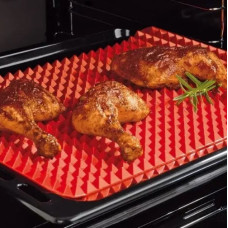 Коврик антипригарный силиконовый для барбекю, жарки и выпечки красный