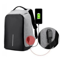 Рюкзак Bobby з захистом від кишень і з USB зарядним пристроєм чорно-сірий