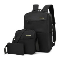 Рюкзак міський 3в1 Backpack сумка-шумок дорожній комплект чорний/сірий