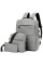 Рюкзак міський 3в1 Backpack сумка-шумок дорожній комплект чорний/сірий