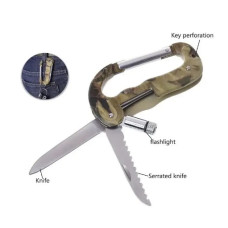 Тактический карабин нож Traveler Кемпинг, Альпинистский Карабин, Крюк, LED фонарик